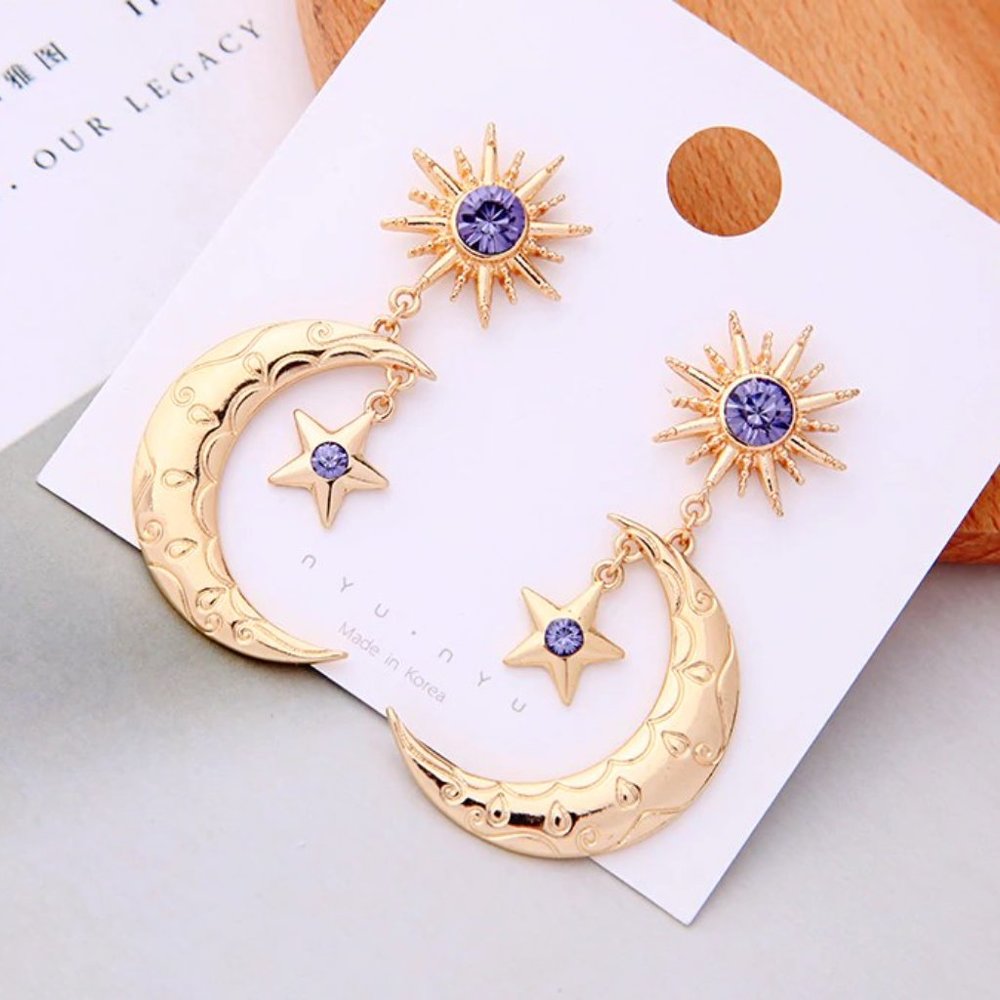 Celestial Crystal Earrings - Picture 2 of 4